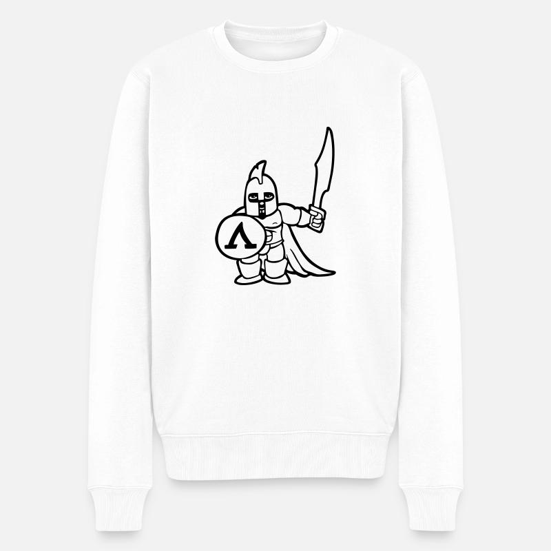 sparta lustige spartanische spartanische Krieger-C - Männer Premium Bio Pullover - Weiß