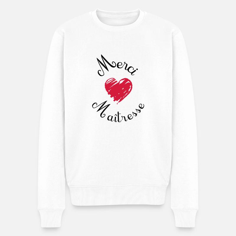 merci maîtresse cadeau fin année - Pull Premium bio Homme - blanc