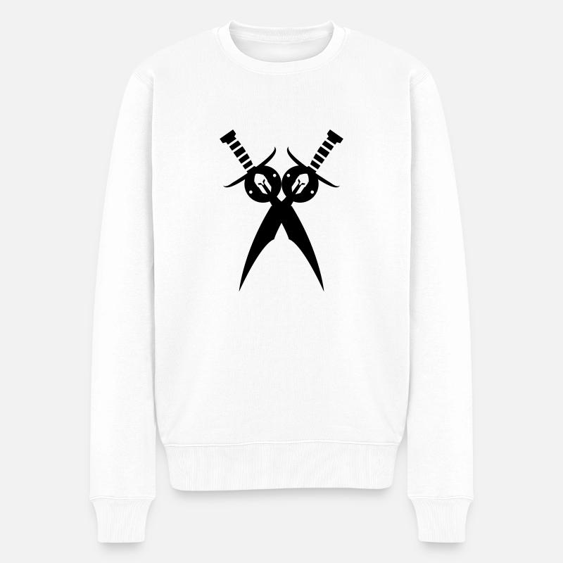 sparta_messer_2 - Männer Premium Bio Pullover - Weiß