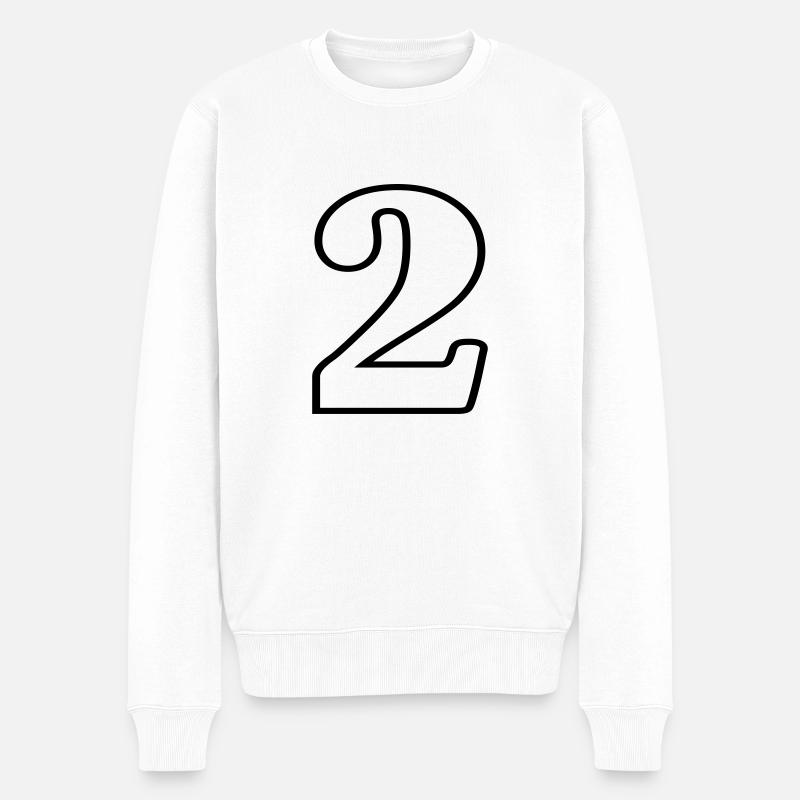 2 - Männer Premium Bio Pullover - Weiß