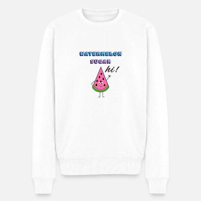 Wassermelonenzucker - Männer Premium Bio Pullover - Weiß