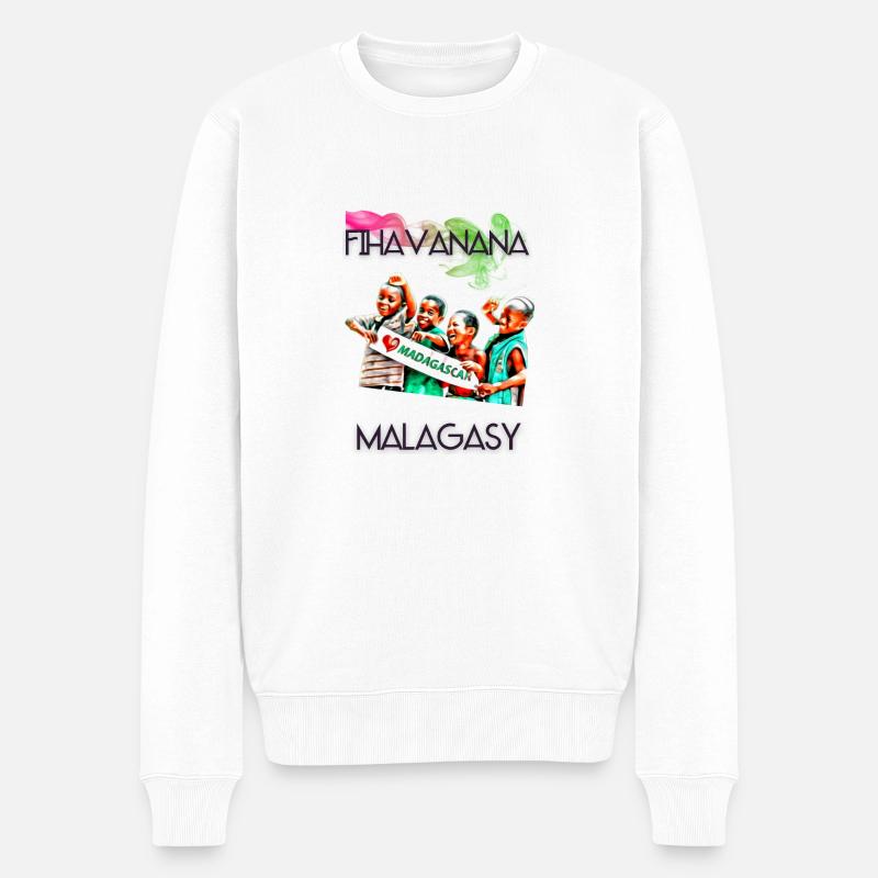 FIHAVANANA MALAGASY - Pull Premium bio Homme - blanc