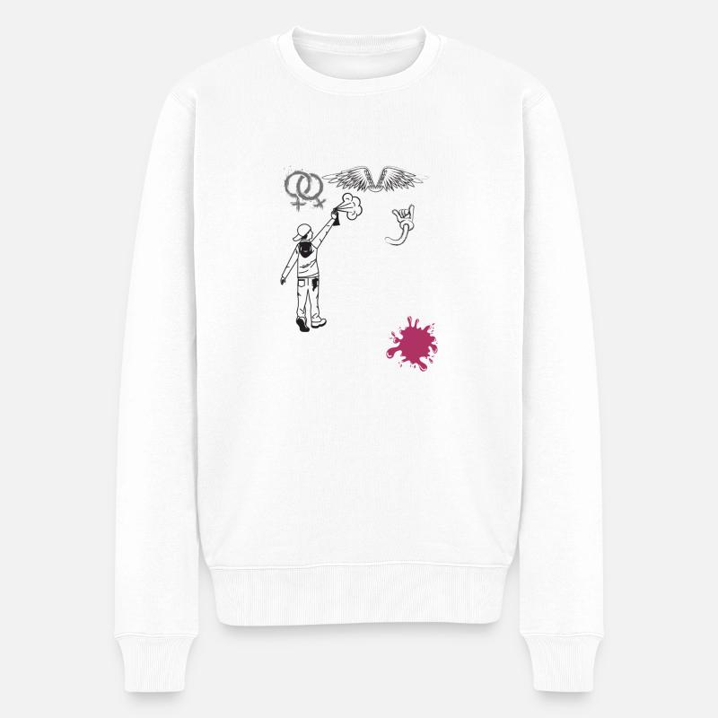 graffitis de rue - Pull Premium bio Homme - blanc