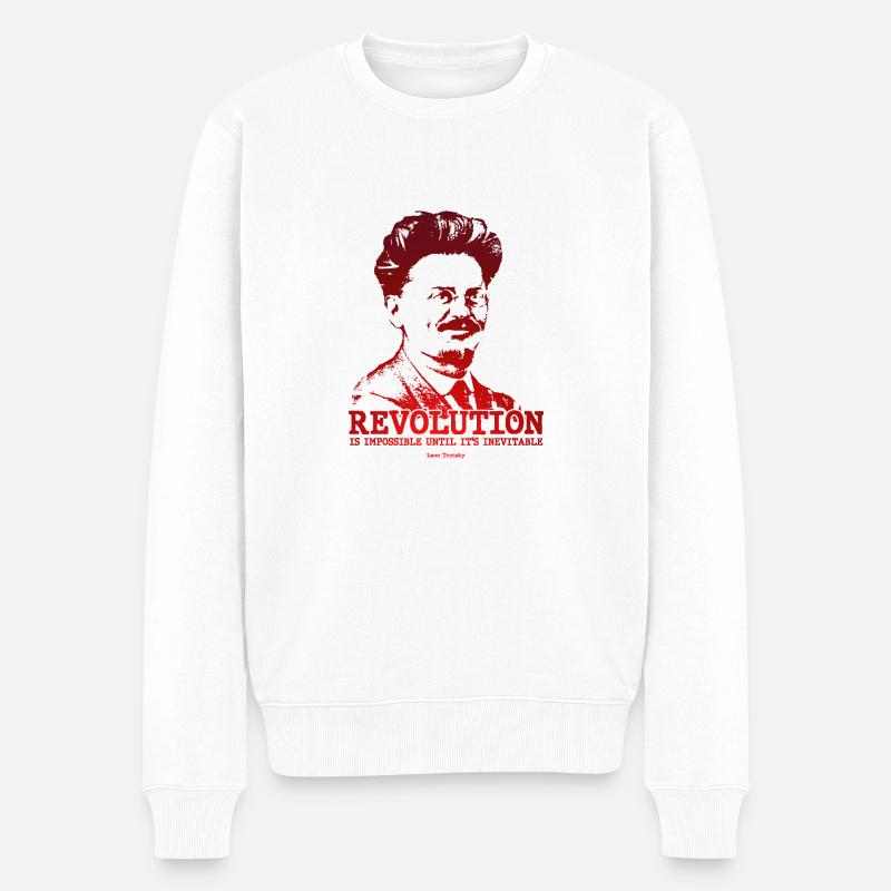 Leo Trotzki - Männer Premium Bio Pullover - Weiß