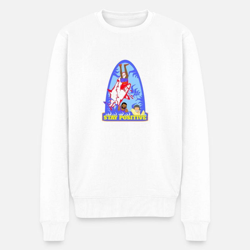 Surferdude -Wellenreiter - Männer Premium Bio Pullover - Weiß