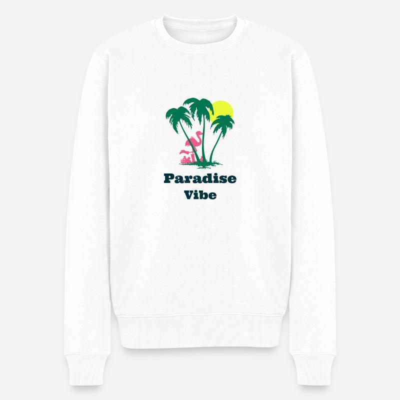 Tropenliebe - Männer Premium Bio Pullover - Weiß