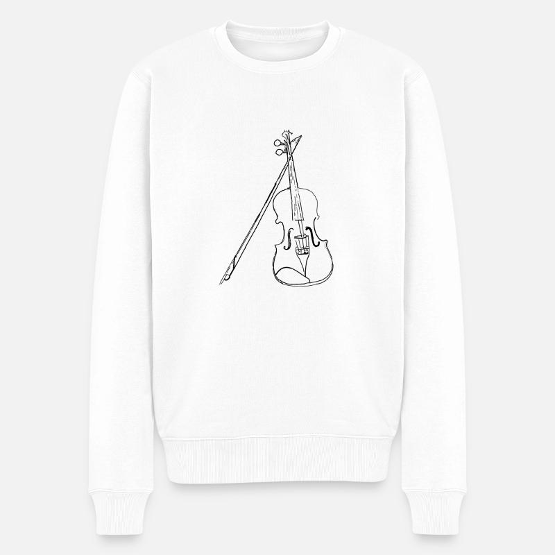 Violine Geige Geschenk Instrument Musik - Männer Premium Bio Pullover - Weiß