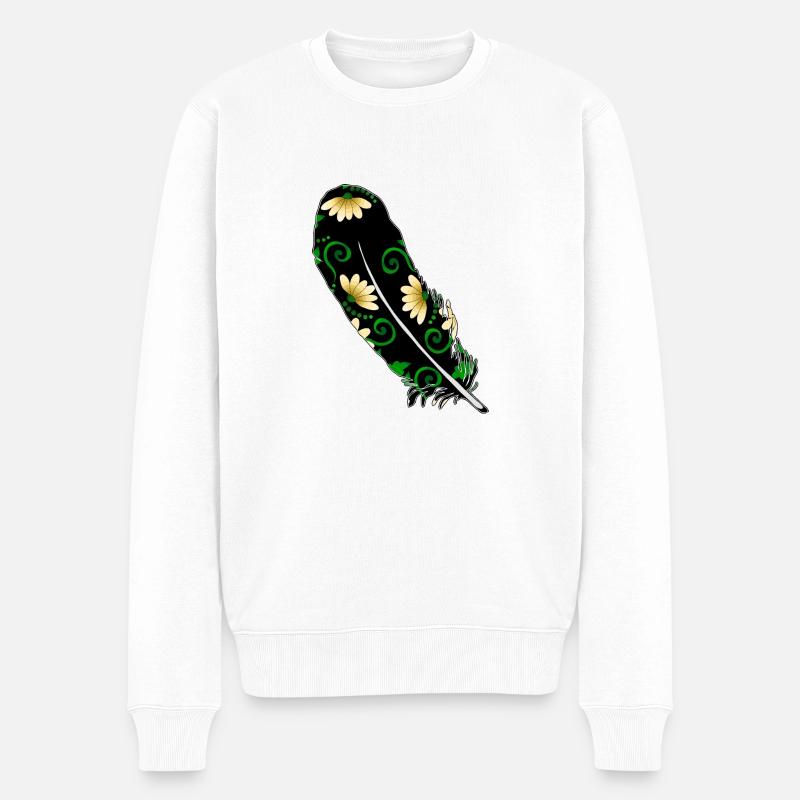 Feder - Männer Premium Bio Pullover - Weiß