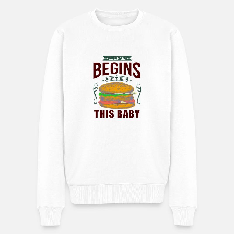 USA - Essen - Männer Premium Bio Pullover - Weiß