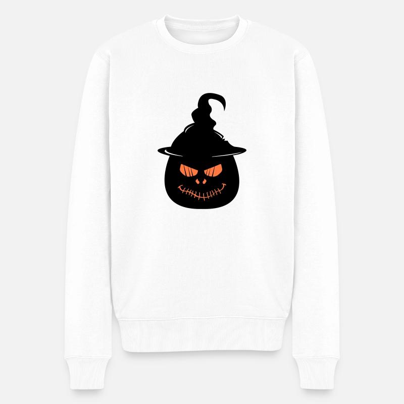 Visage de citrouille - Pull Premium bio Homme - blanc