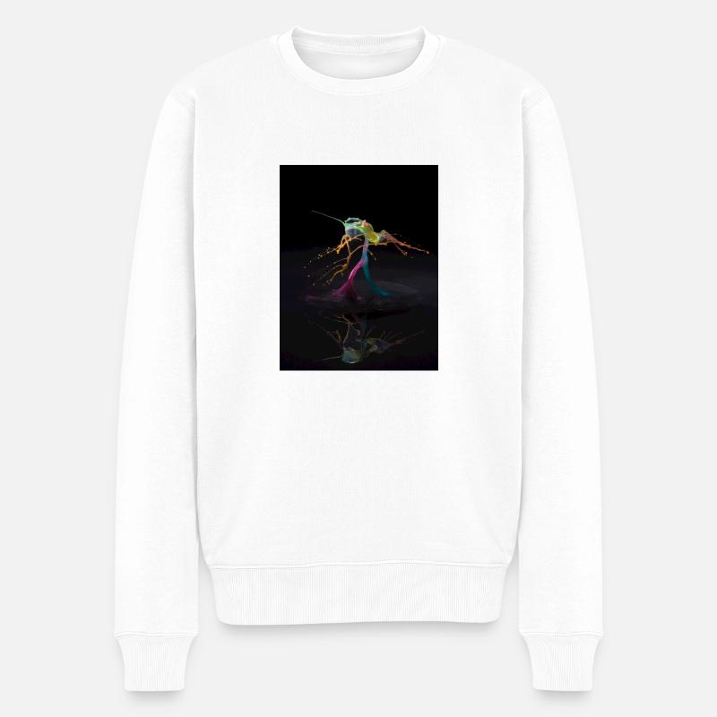 Tropfen fotografie - Männer Premium Bio Pullover - Weiß