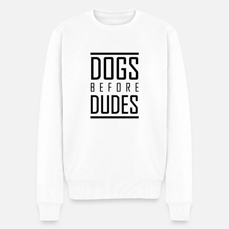 Dog Hund - Männer Premium Bio Pullover - Weiß