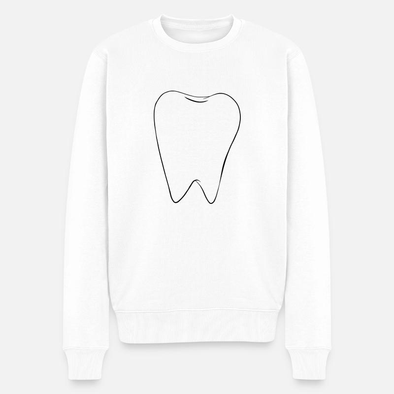 Zahn - Männer Premium Bio Pullover - Weiß