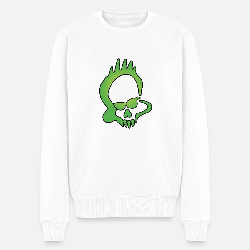 manslayergreenlogo - Männer Premium Bio Pullover - Weiß