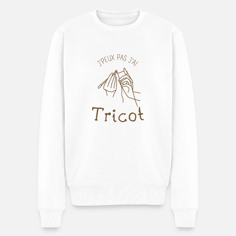 Je peux pas j'ai tricot - Pull Premium bio Homme - blanc