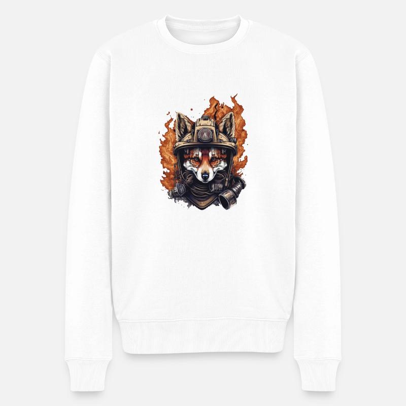 Pompiers de Fuchs - Pull Premium bio Homme - blanc