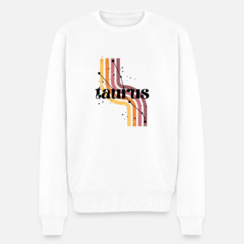 Stier Retro-Horoskop - Männer Premium Bio Pullover - Weiß