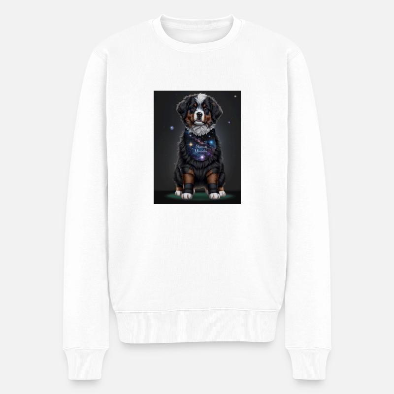 Berner Sennenhund Welpe - Männer Premium Bio Pullover - Weiß
