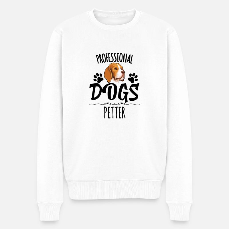Professional Dog petter - Männer Premium Bio Pullover - Weiß