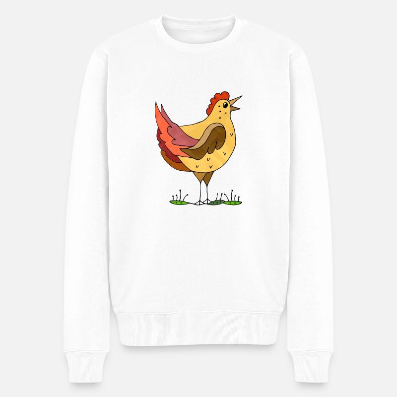 Henne - Männer Premium Bio Pullover - Weiß