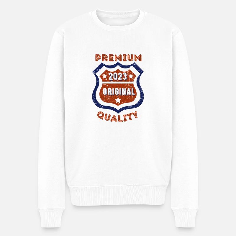 Qualité premium 2023 - Pull Premium bio Homme - blanc