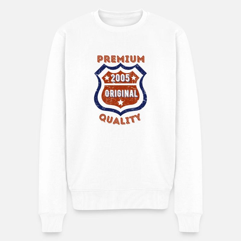 Premium-Qualität 2005 - Männer Premium Bio Pullover - Weiß