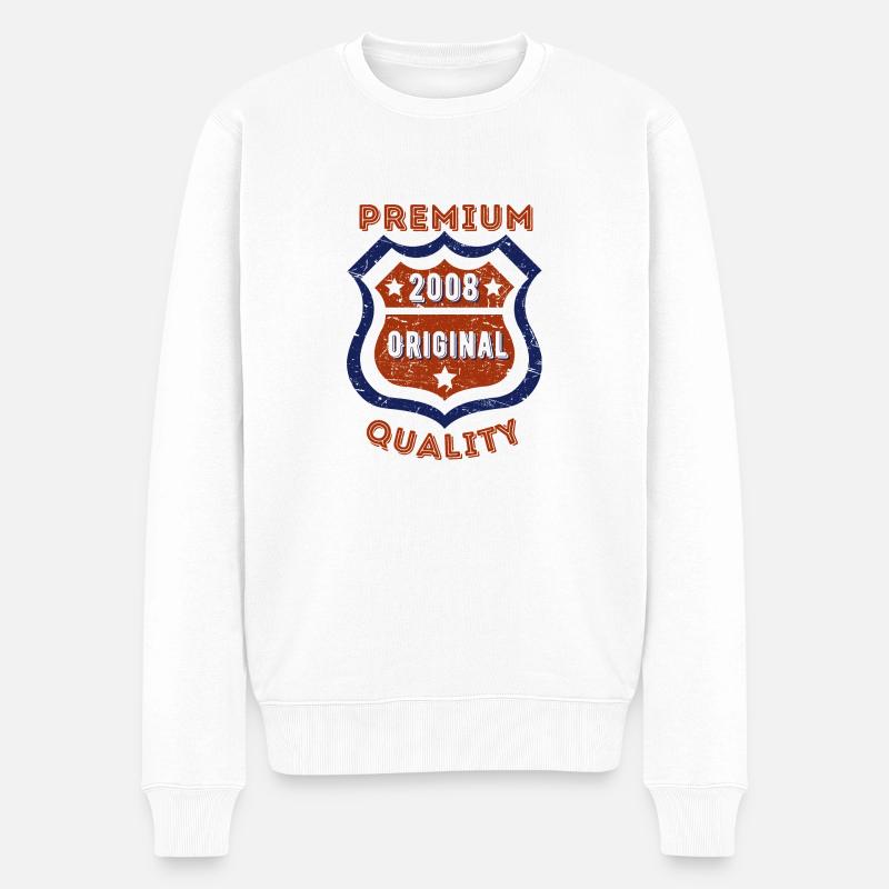 Premium-Qualität 2008 - Männer Premium Bio Pullover - Weiß