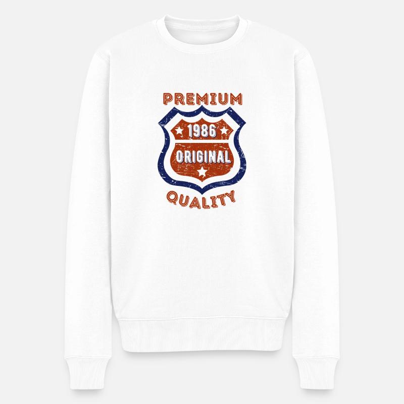 Premium-Qualität 1986 - Männer Premium Bio Pullover - Weiß