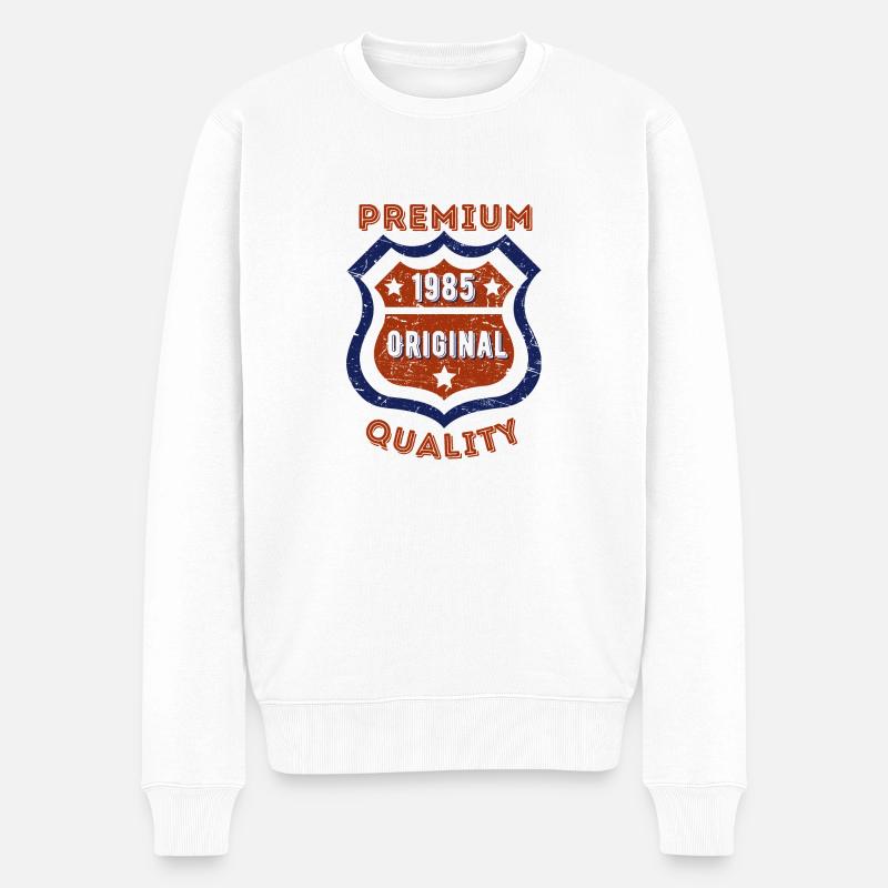 Qualité premium 1985 - Pull Premium bio Homme - blanc
