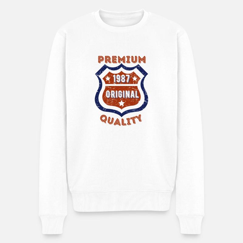 Qualité premium 1987 - Pull Premium bio Homme - blanc