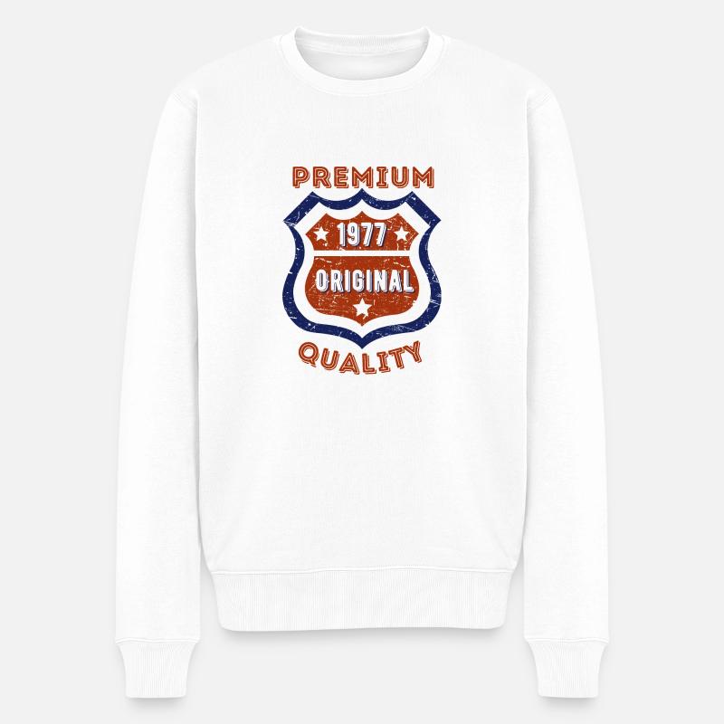 Qualité premium 1977 - Pull Premium bio Homme - blanc