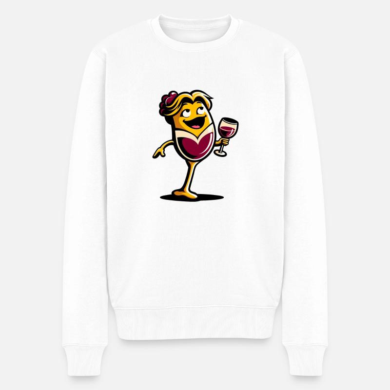 Joyeux gobelet de vin - Pull Premium bio Homme - blanc