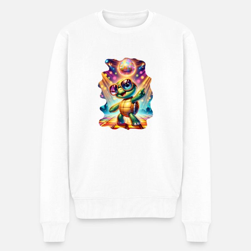 Party-Schildkröte - Männer Premium Bio Pullover - Weiß
