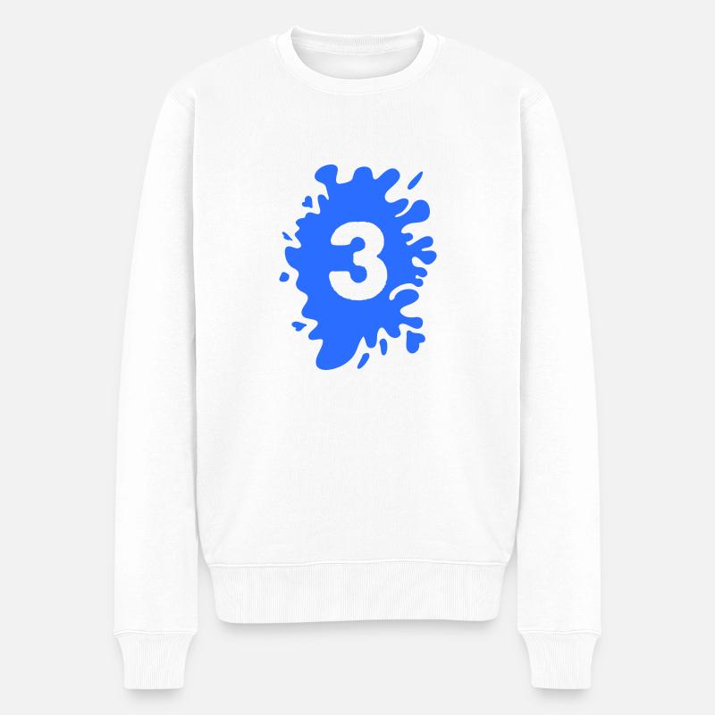 Klecks 3 - Männer Premium Bio Pullover - Weiß
