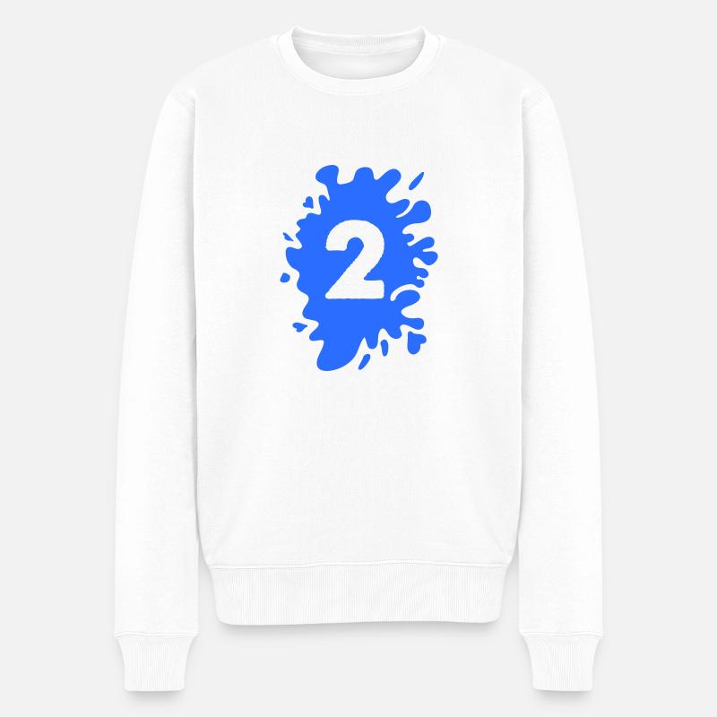 Klecks 2 - Männer Premium Bio Pullover - Weiß