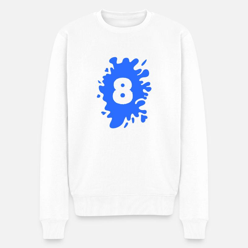 klecks 8 - Männer Premium Bio Pullover - Weiß