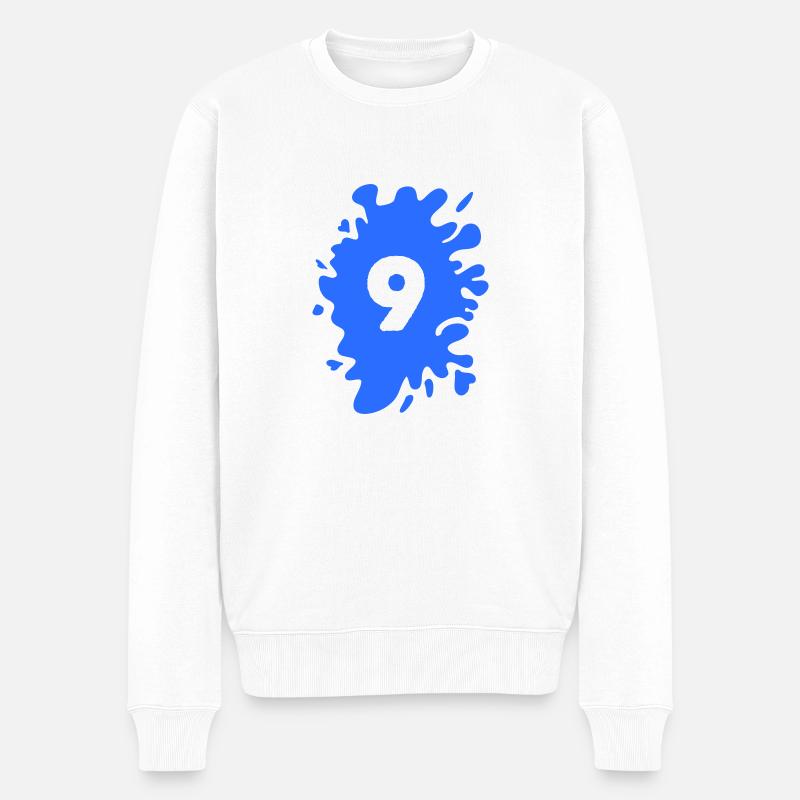 klecks 9 - Männer Premium Bio Pullover - Weiß