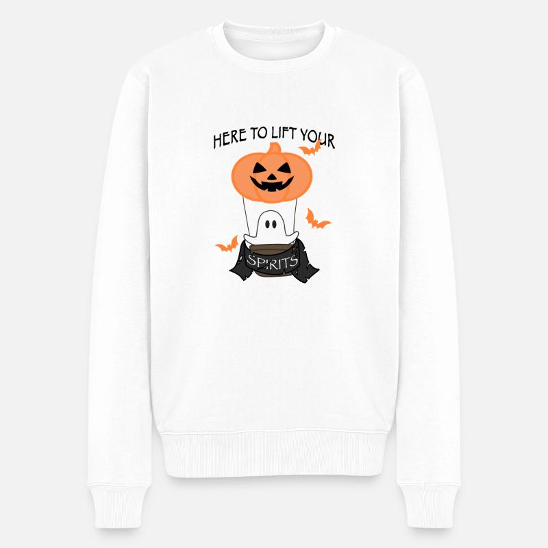 Kürbis Ballon - Männer Premium Bio Pullover - Weiß