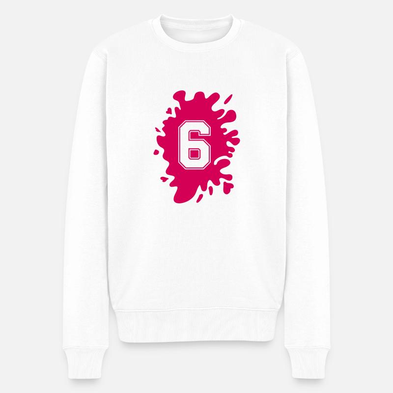 klecks 6 - Männer Premium Bio Pullover - Weiß