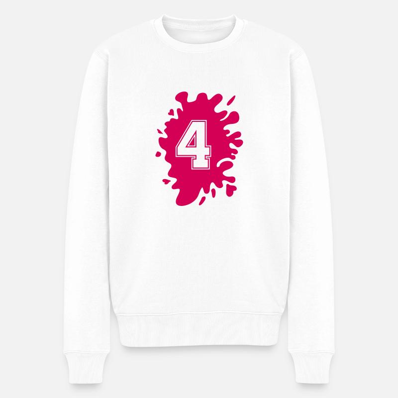 klecks 4 - Männer Premium Bio Pullover - Weiß