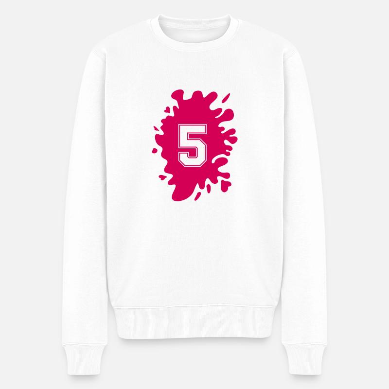 Klecks 5 - Männer Premium Bio Pullover - Weiß