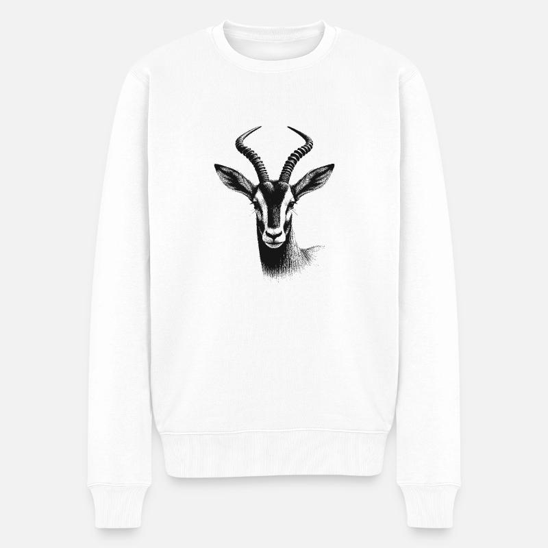Antilope - Männer Premium Bio Pullover - Weiß