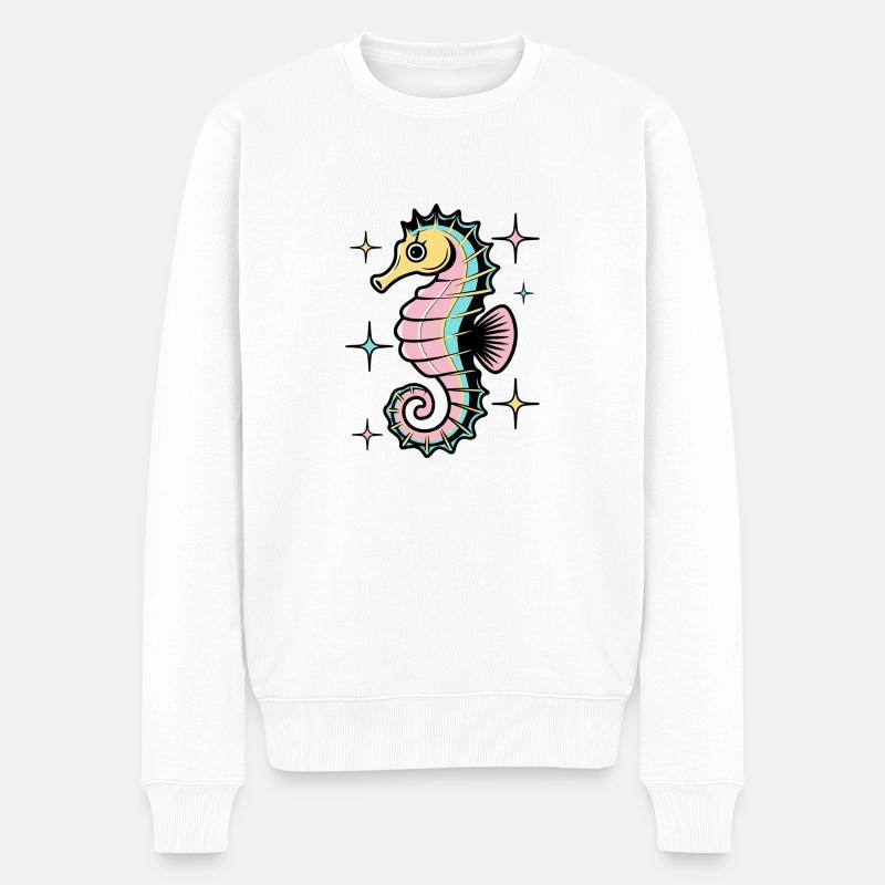 Marine Beauty - Männer Premium Bio Pullover - Weiß