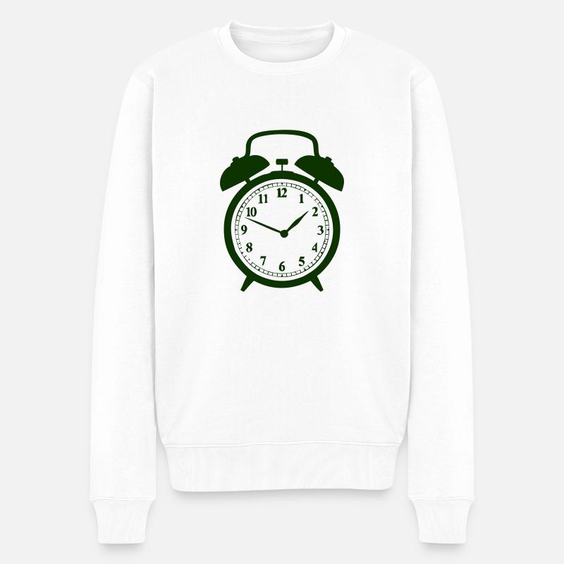 wecker - Männer Premium Bio Pullover - Weiß