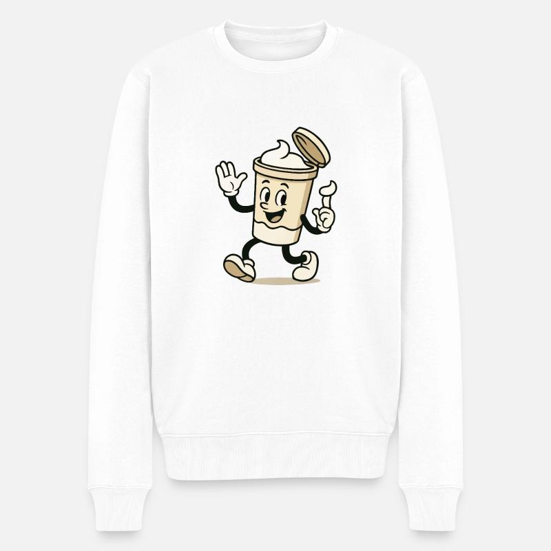 eiscreme becher comic - Männer Premium Bio Pullover - Weiß