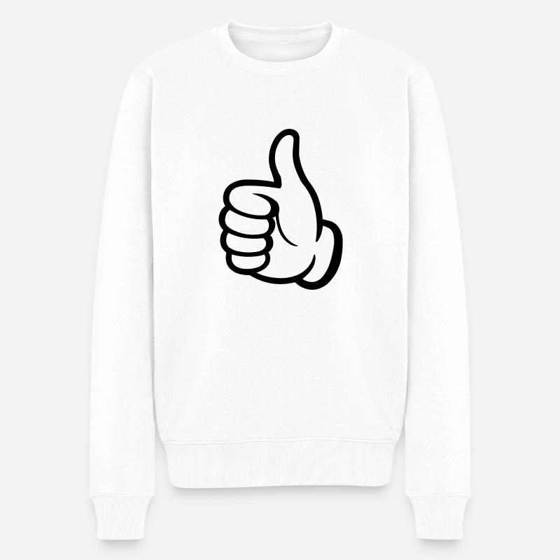 like hand - Männer Premium Bio Pullover - Weiß