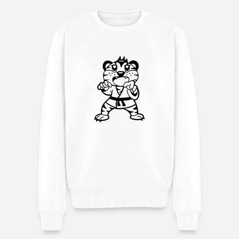 Judo Tiger - Pull Premium bio Homme - blanc