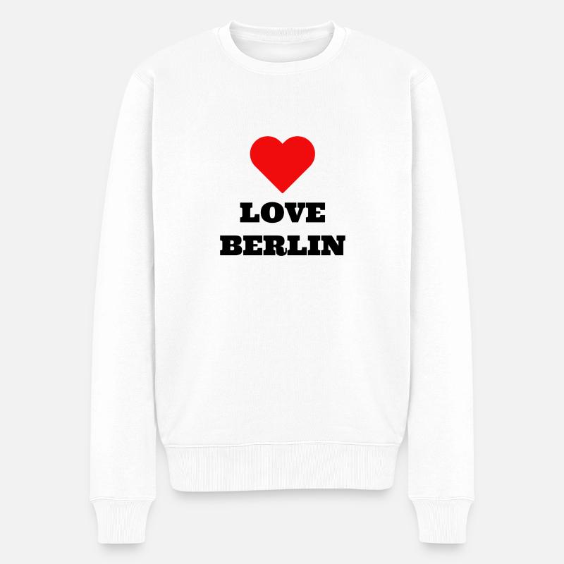 LOVE BERLIN - Männer Premium Bio Pullover - Weiß