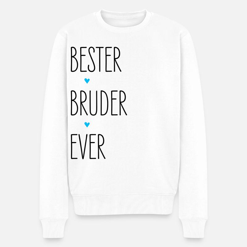 Bester Bruder Ever, Familie Geburtstag Weihnachten - Männer Premium Bio Pullover - Weiß