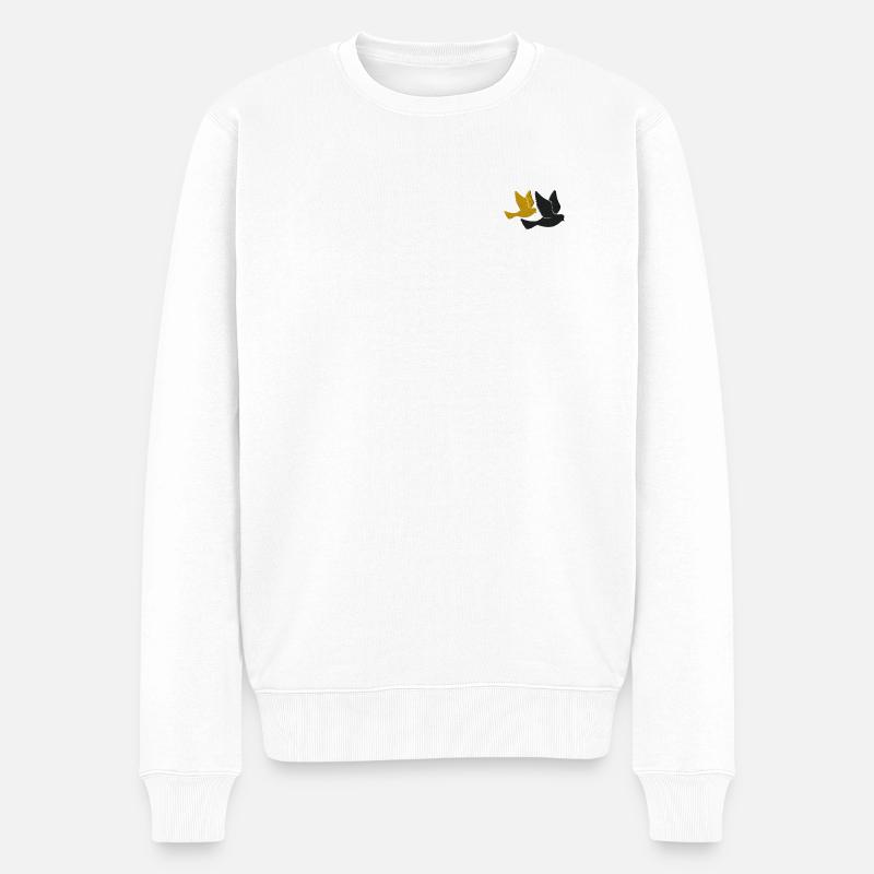 Oiseaux - Pull Premium bio Homme - blanc